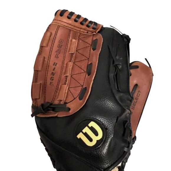 Wilson Pro Select Dual Hinge Baseball Glove Black Brown Top Grade Leather MLB - Picture 1 of 6